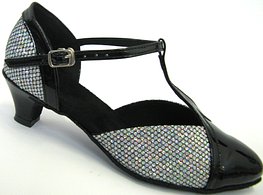 Sandra Black Patent  shimmer Low heel