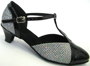 Sandra Black Patent  shimmer Low heel